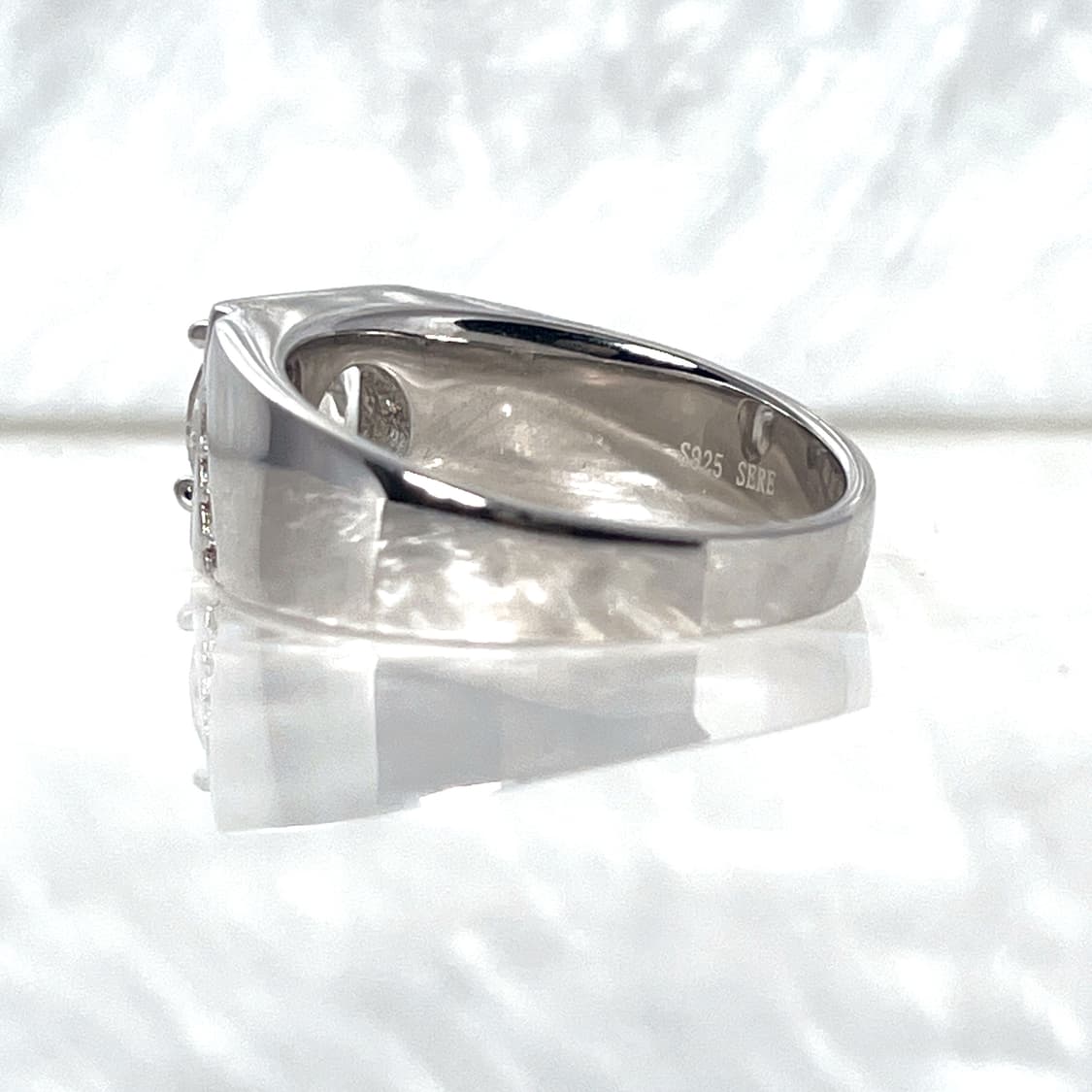 *새상품* 모이사나이트 남성용 사이드 헤일로 은반지 상품이미지4