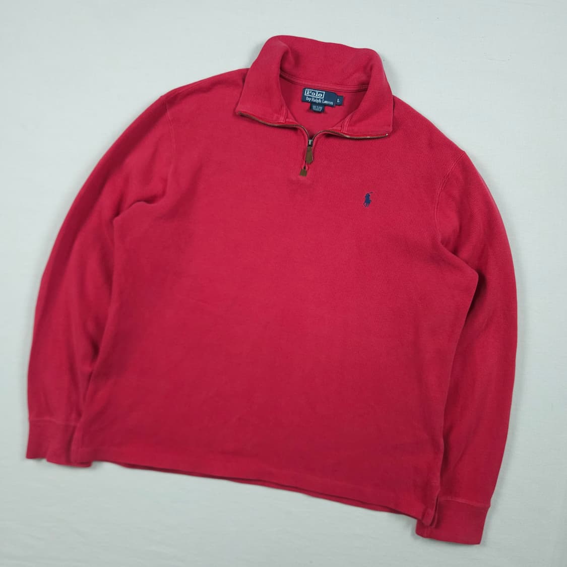 L(100)폴로 랄프로렌 빈티지 코튼반집업니트 소프트핑크 상품이미지2