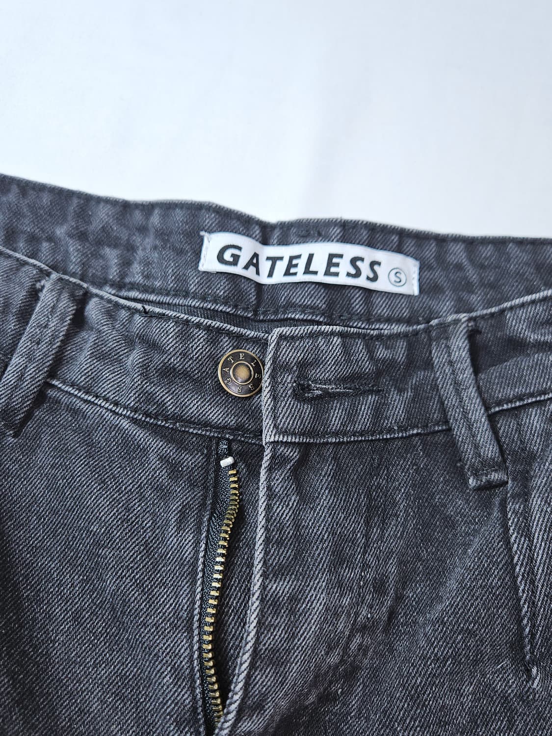 게이트리스 멀티 데님 카고팬츠 흑청 진 S 상품이미지4