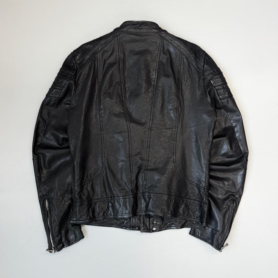 시스템 사선 바이커 리얼레더 릭오웬스맛 양가죽 자켓 상품이미지3
