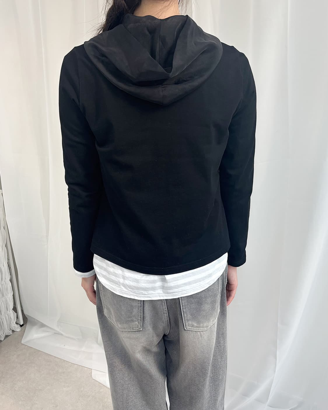 HAYAMA BREEZE 쉬폰 후디 버튼 가디건 상품이미지6