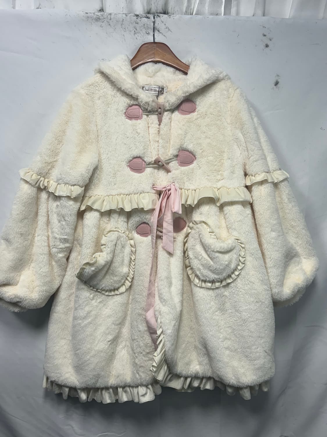 Lolitimes rabbit ear fur hooded jacket 상품이미지4