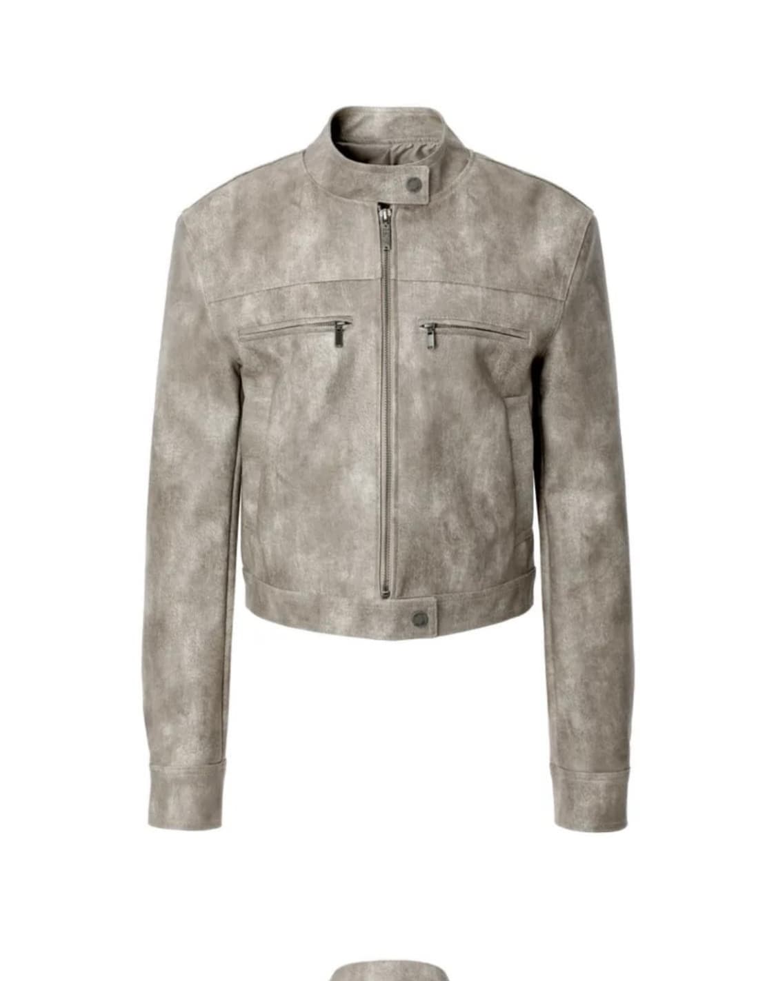 카키포인트 레이싱 레더 자켓  상품이미지1