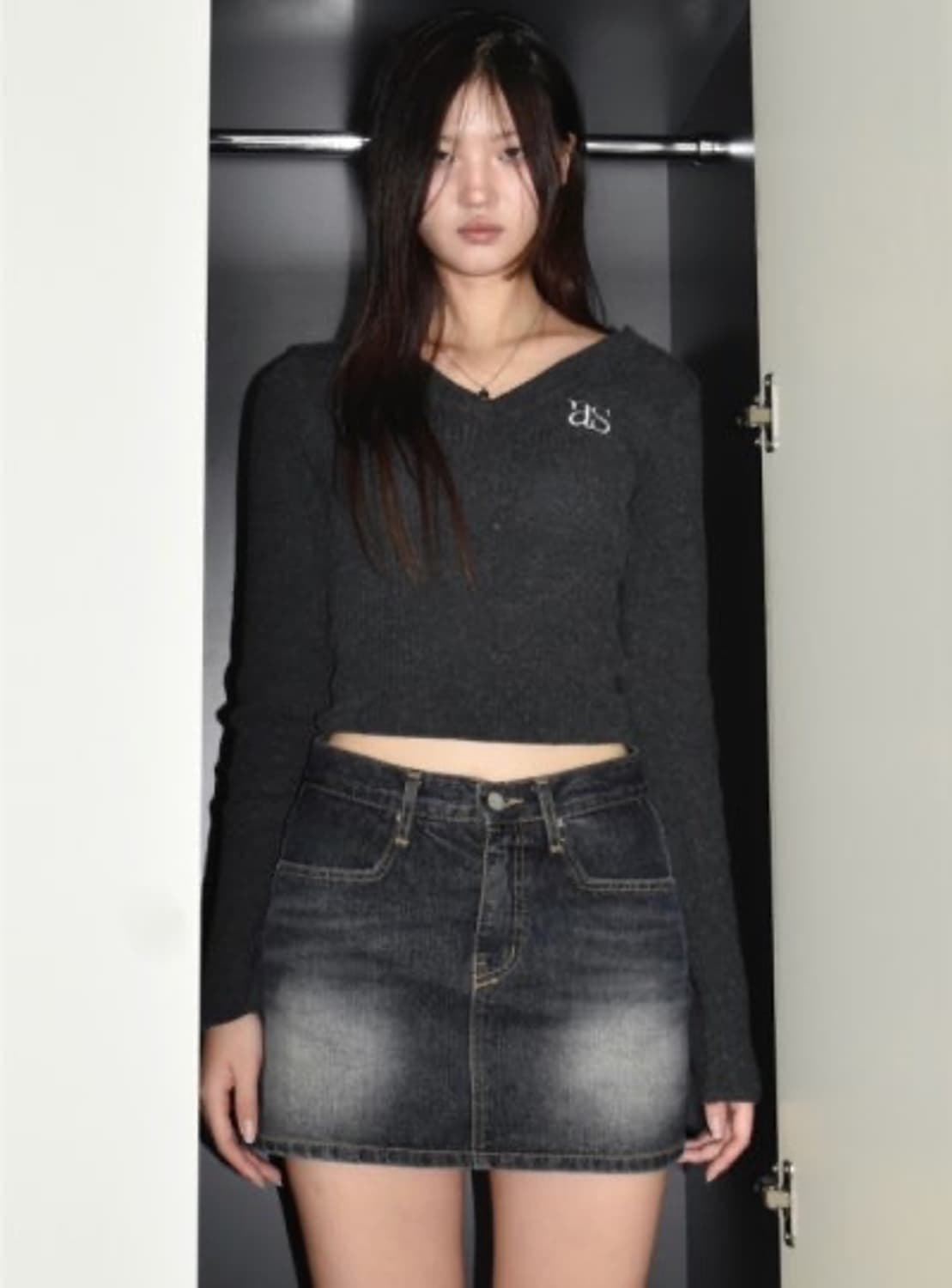 애즈온 LARA 라라 니트 차콜 상품이미지1