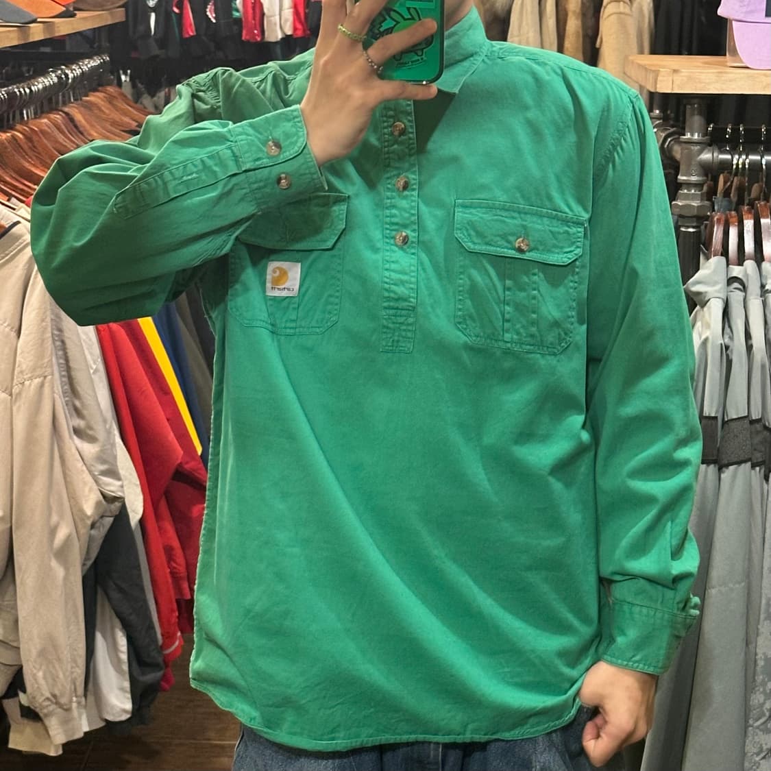 [HI] 칼하트 코듀로이 셔츠 그린 상품이미지2