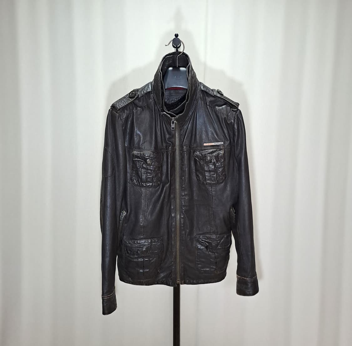 (택포) 슈퍼드라이 하이넥 가죽자켓 105 B416 상품이미지1