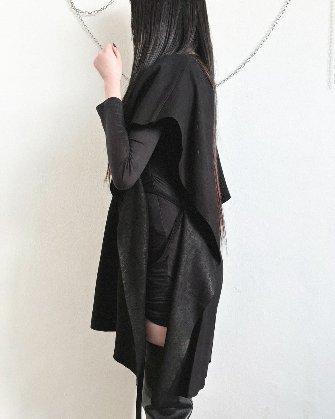 new* 아이작 셀럼 드레이프 레이어드 램스킨 튜닉 상품이미지1