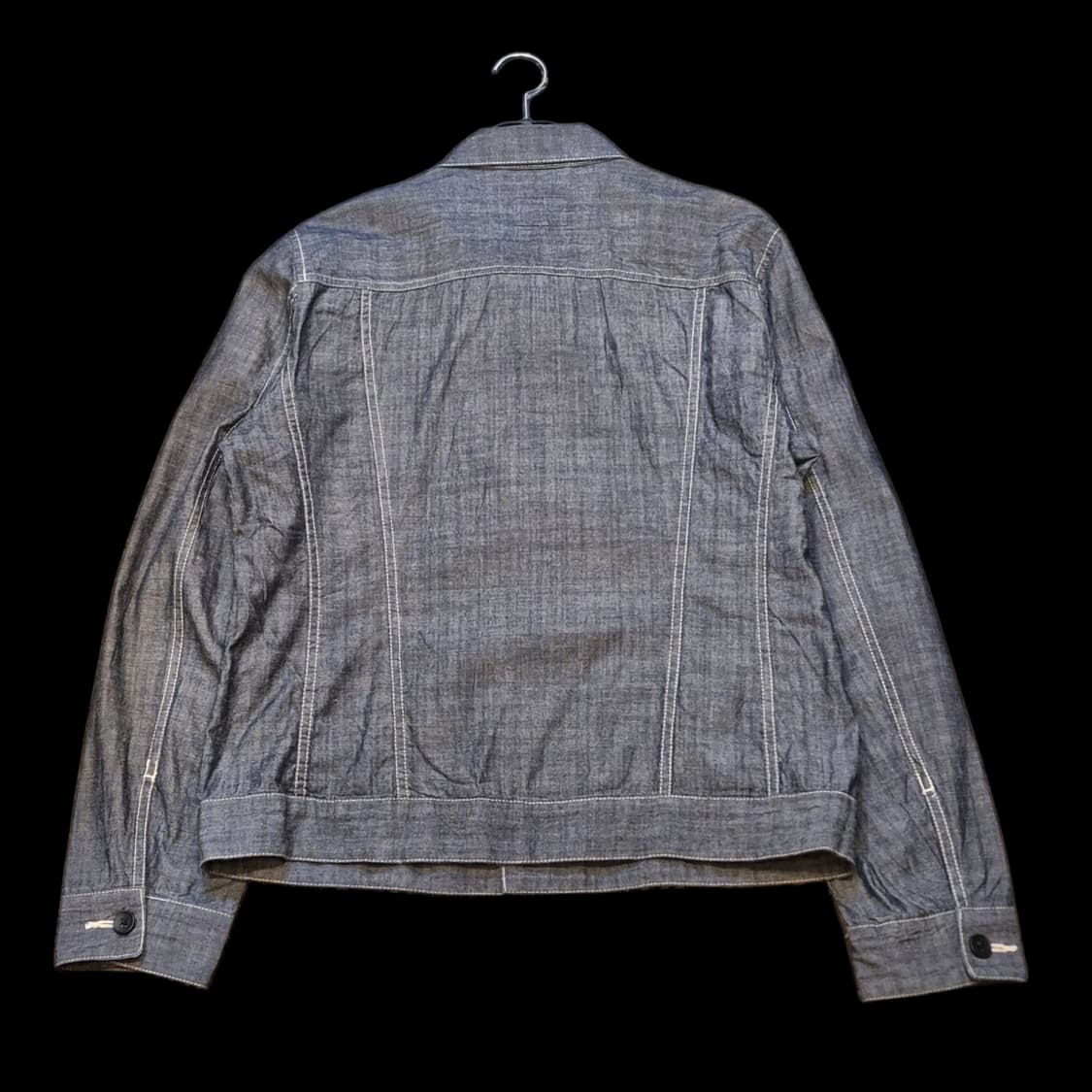 XL(착샷잇음) 청색 면 슬림핏 트러커자켓  상품이미지2