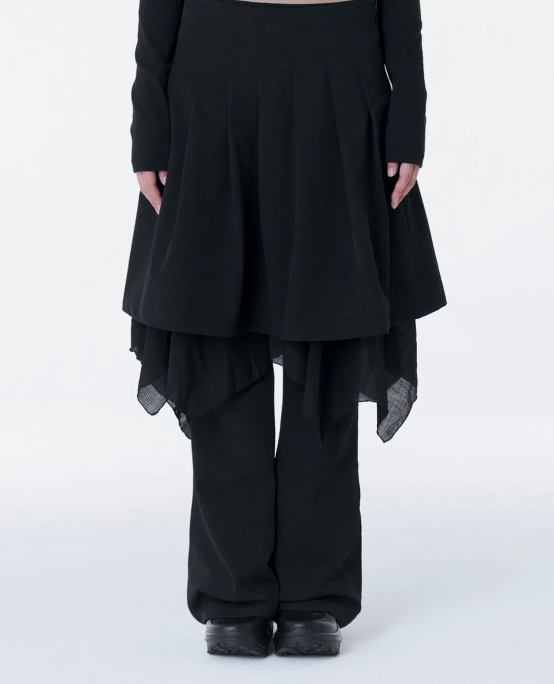 미세키서울 Layered skirt pants set black 2 상품이미지1
