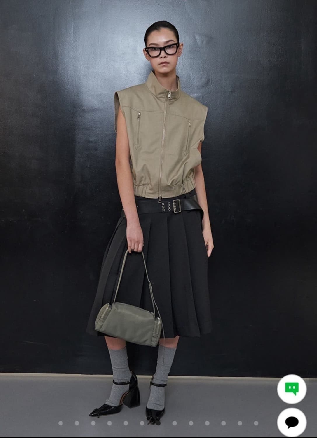 LCDC 블랙 플리츠 스커트 상품이미지1