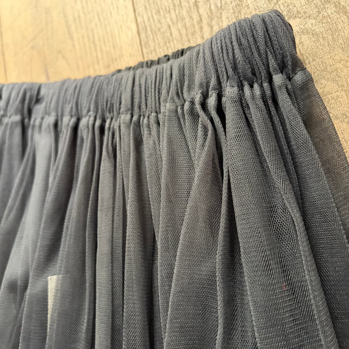 Tulle Docking Wool Shirring Skirt 상품이미지5