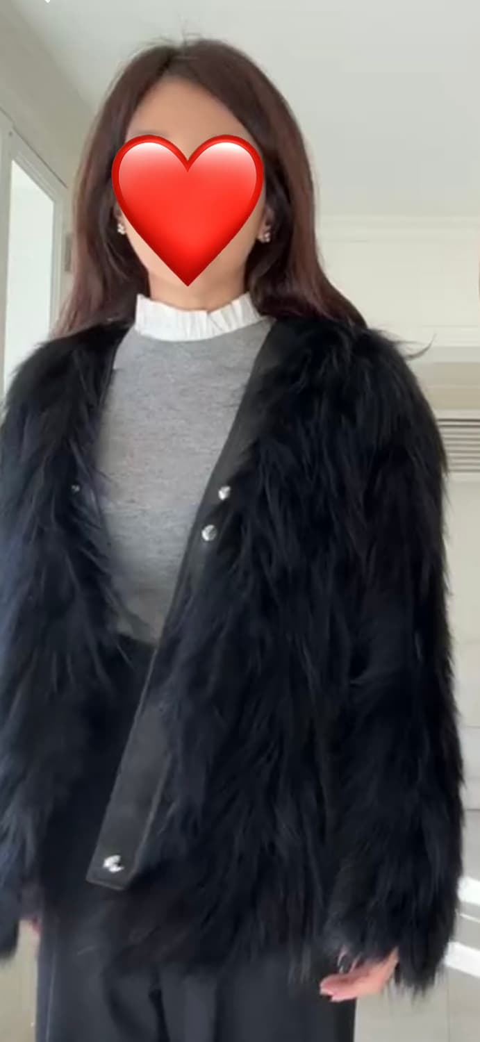 (1회착용) FAYEWOO 페이우 리얼 폭스퍼 자켓 (여우털 100%) 상품이미지8