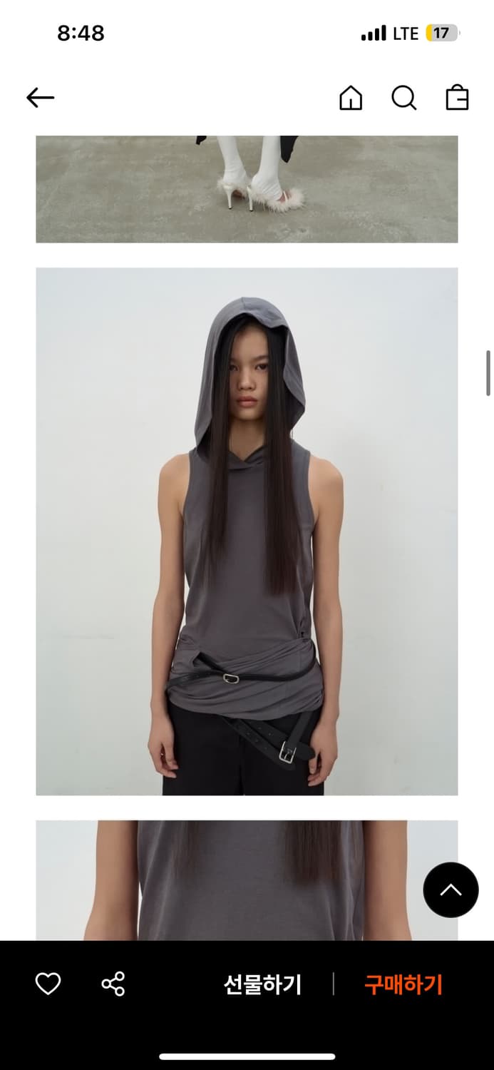 Lcdc tm hooded sleeveless top (dark grey 상품이미지1