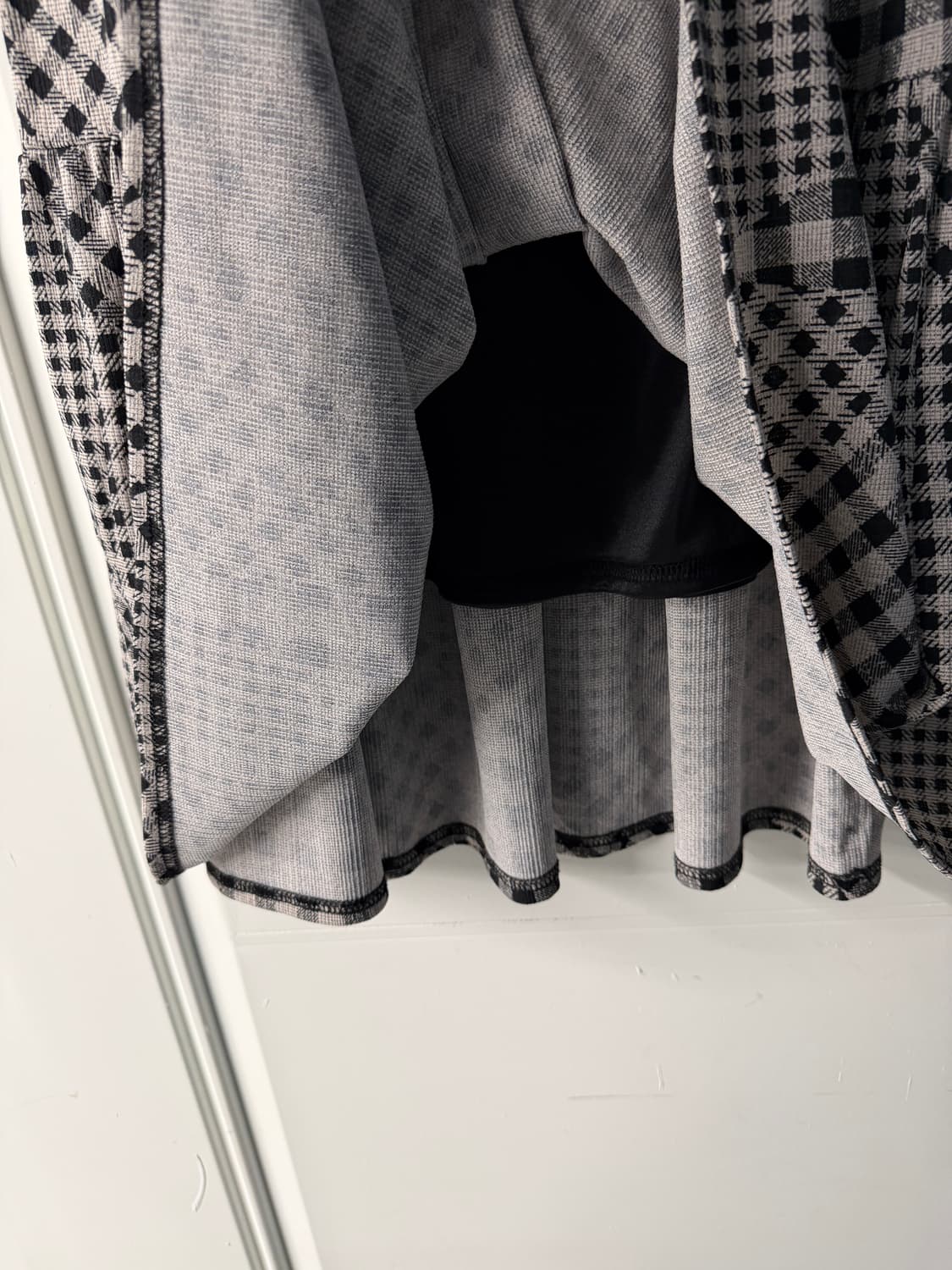 일본빈티지 체크 패치워크 롱스커트  상품이미지8