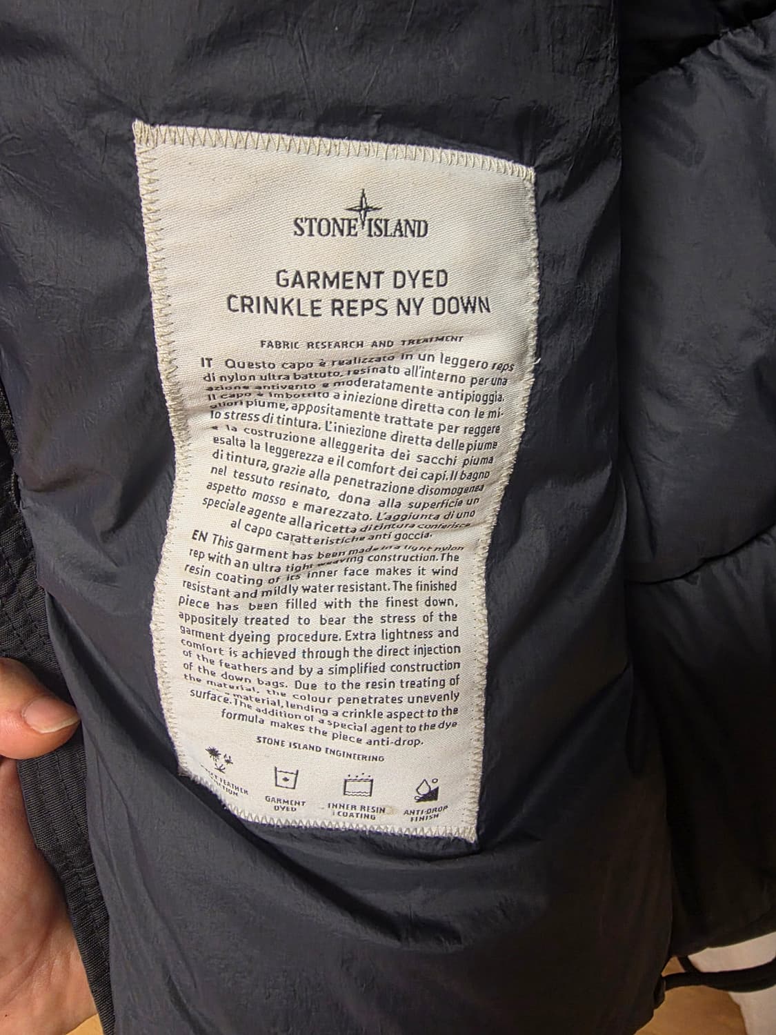 [21FW / L ] 스톤아일랜드 가먼트다잉 크링클랩스 다운 후드 패딩 상품이미지9