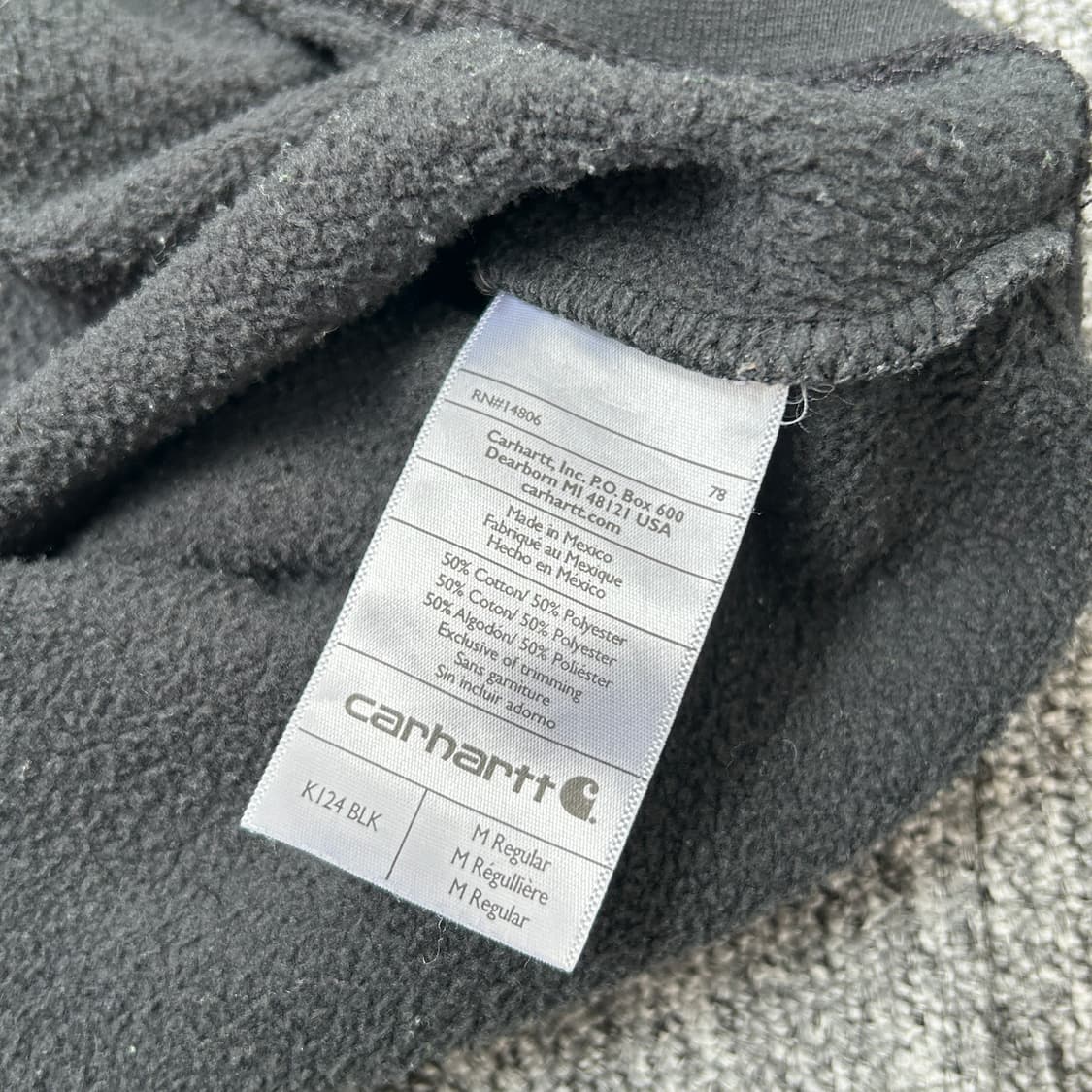 칼하트 미드웨이트 블랙 맨투맨 상품이미지7