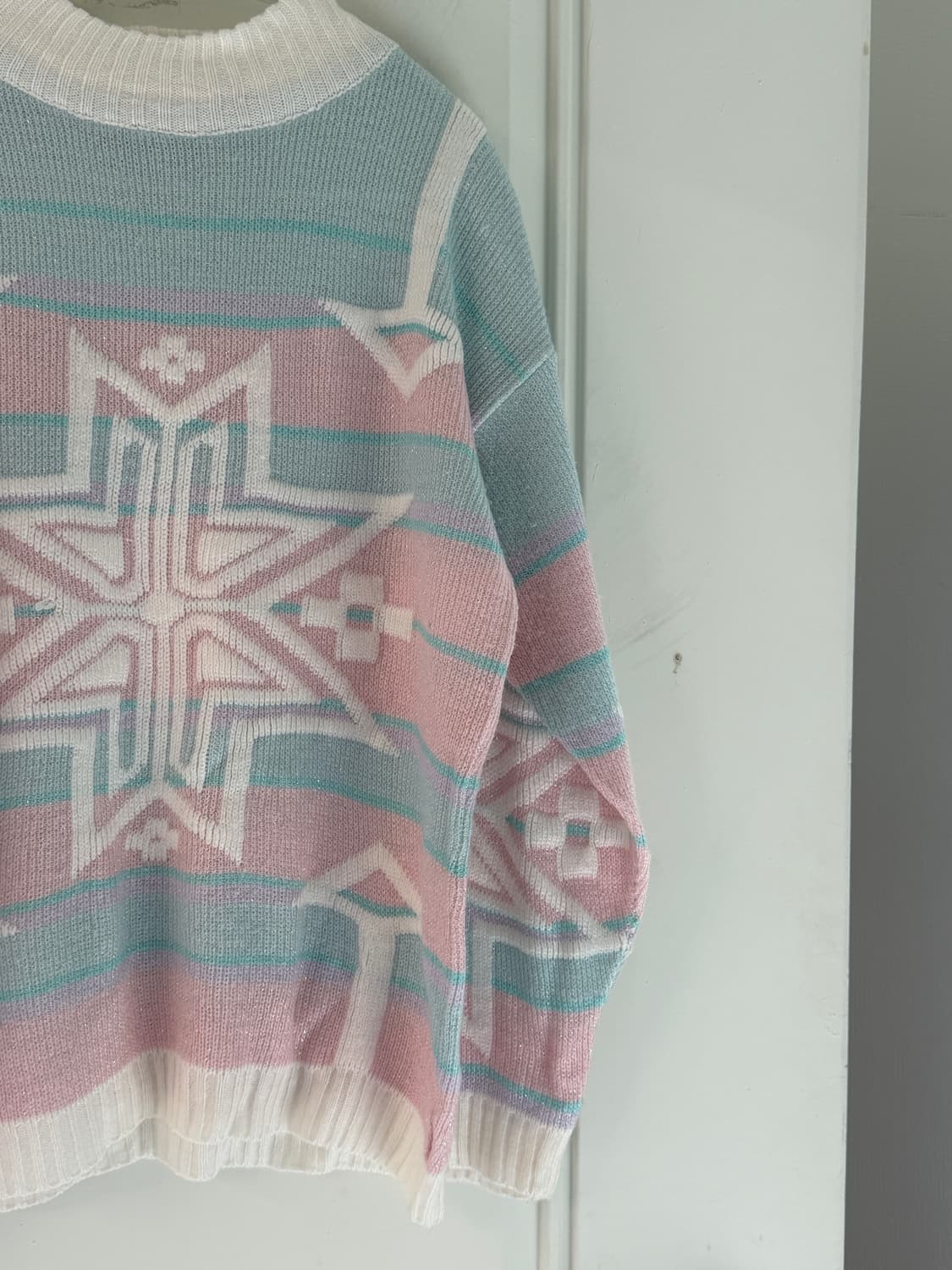 일본빈티지 파스텔 눈꽃 빈티지스웨터 상품이미지6