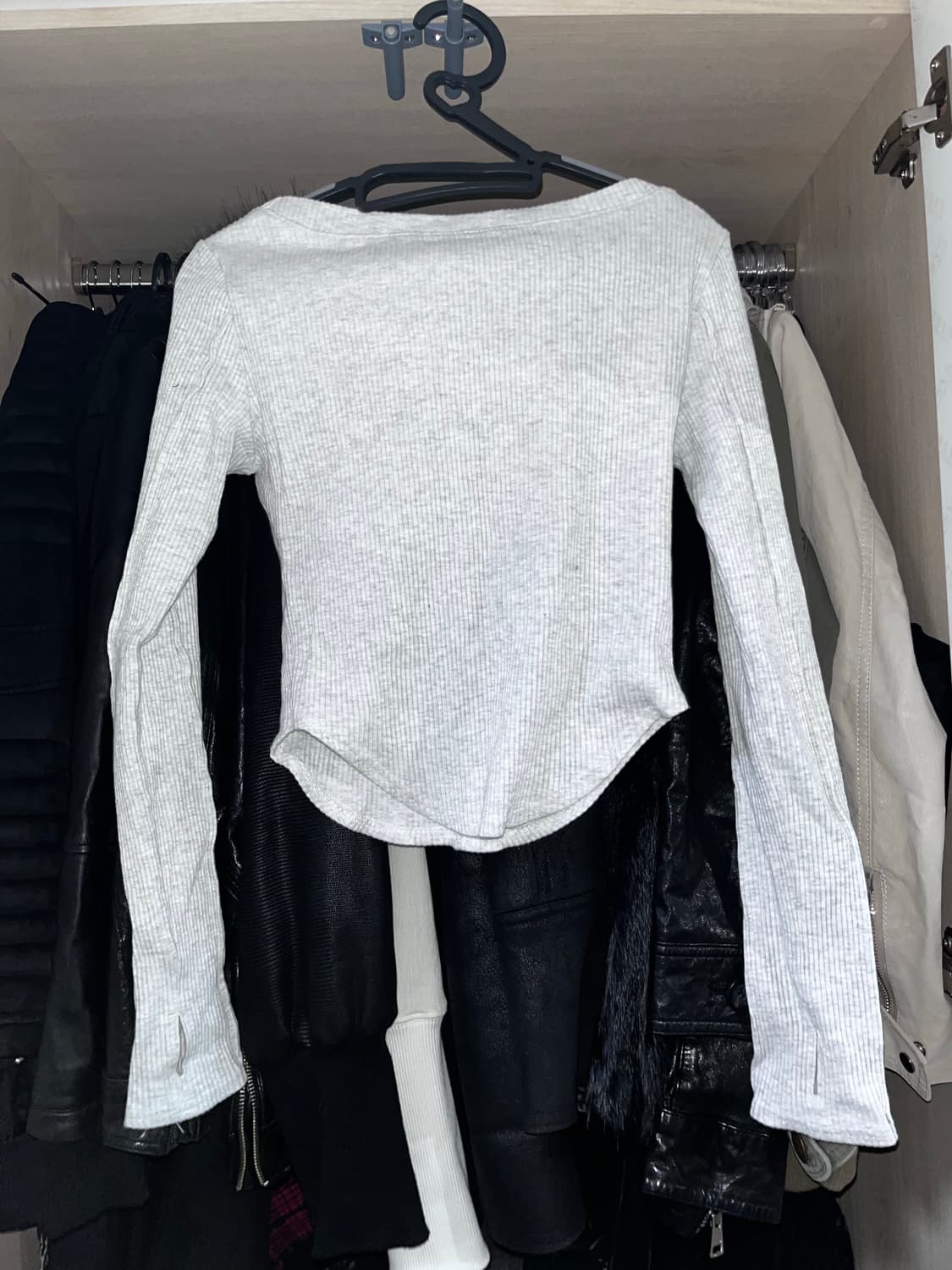 플리즈노팔로우 바비탑 화이트멜란지 상품이미지2