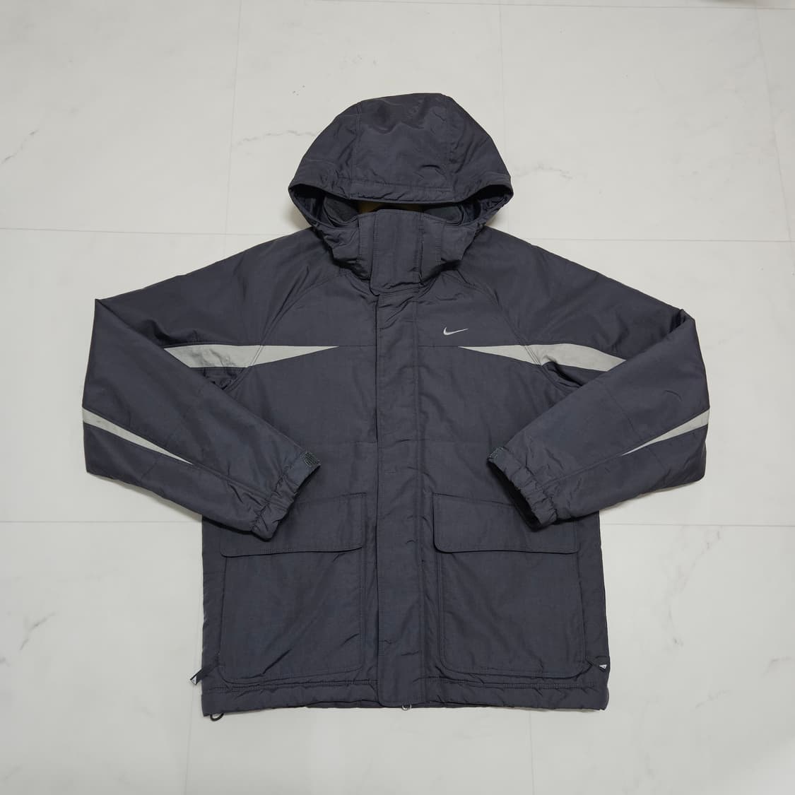 00's 나이키 올드스쿨 패딩 파카 다크그레이 S 95-100 상품이미지1