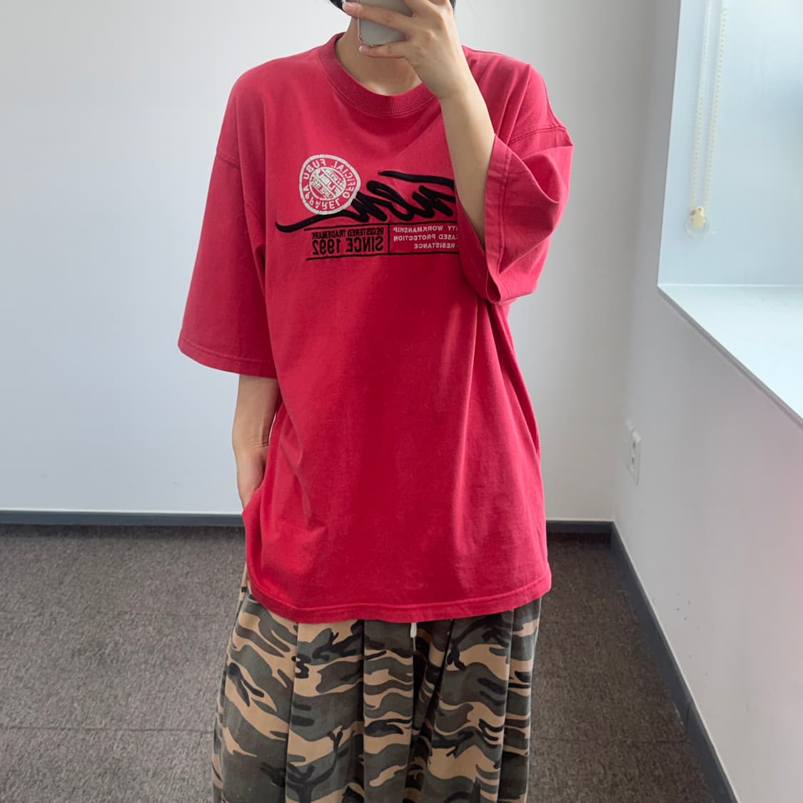 Fubu 후부 자수로고 레드 반팔 상품이미지1