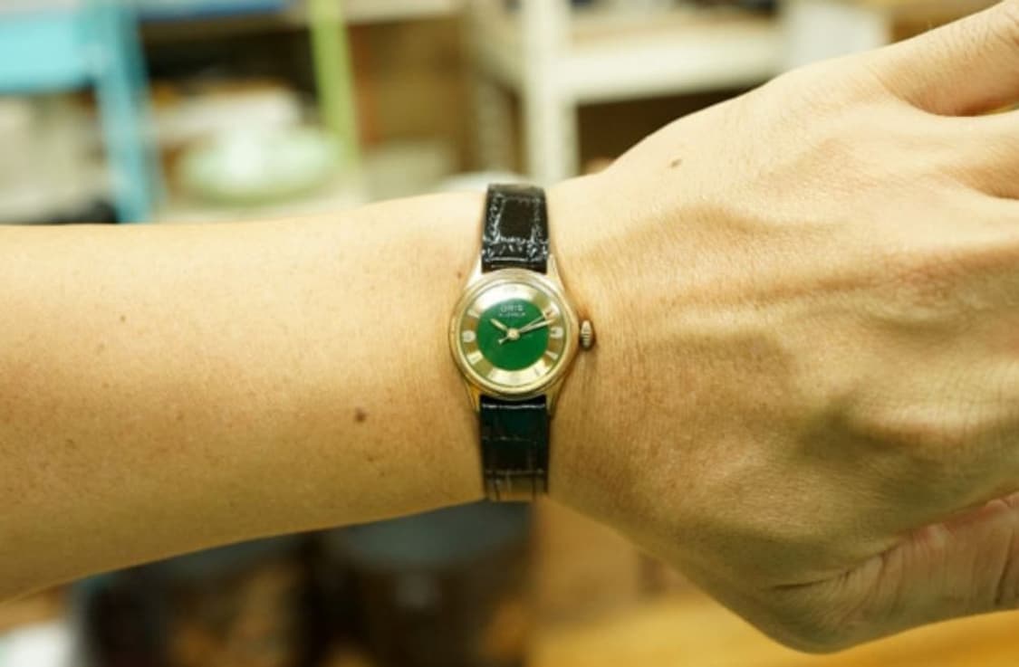 60s 오리스 여성용 골드 프레이트 수동 시계 상품이미지6