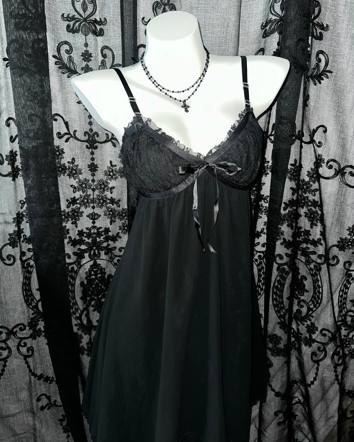lovely lace chiffon slip dress 상품이미지2