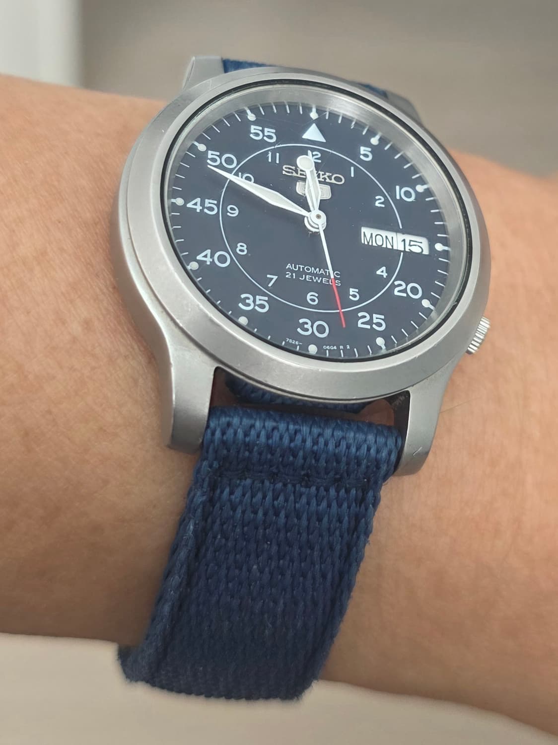 세이코 5 오토메틱 SNK897k2
 BLUE 스켈레톤 시계 상품이미지3