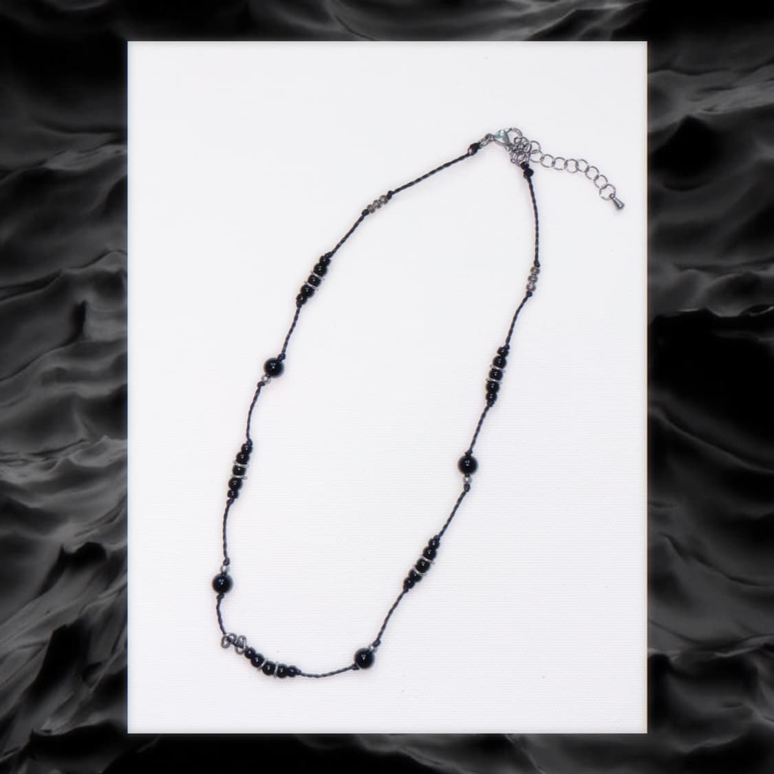 Onix black beads necklace 오닉스 블랙 비즈 목걸이 상품이미지1