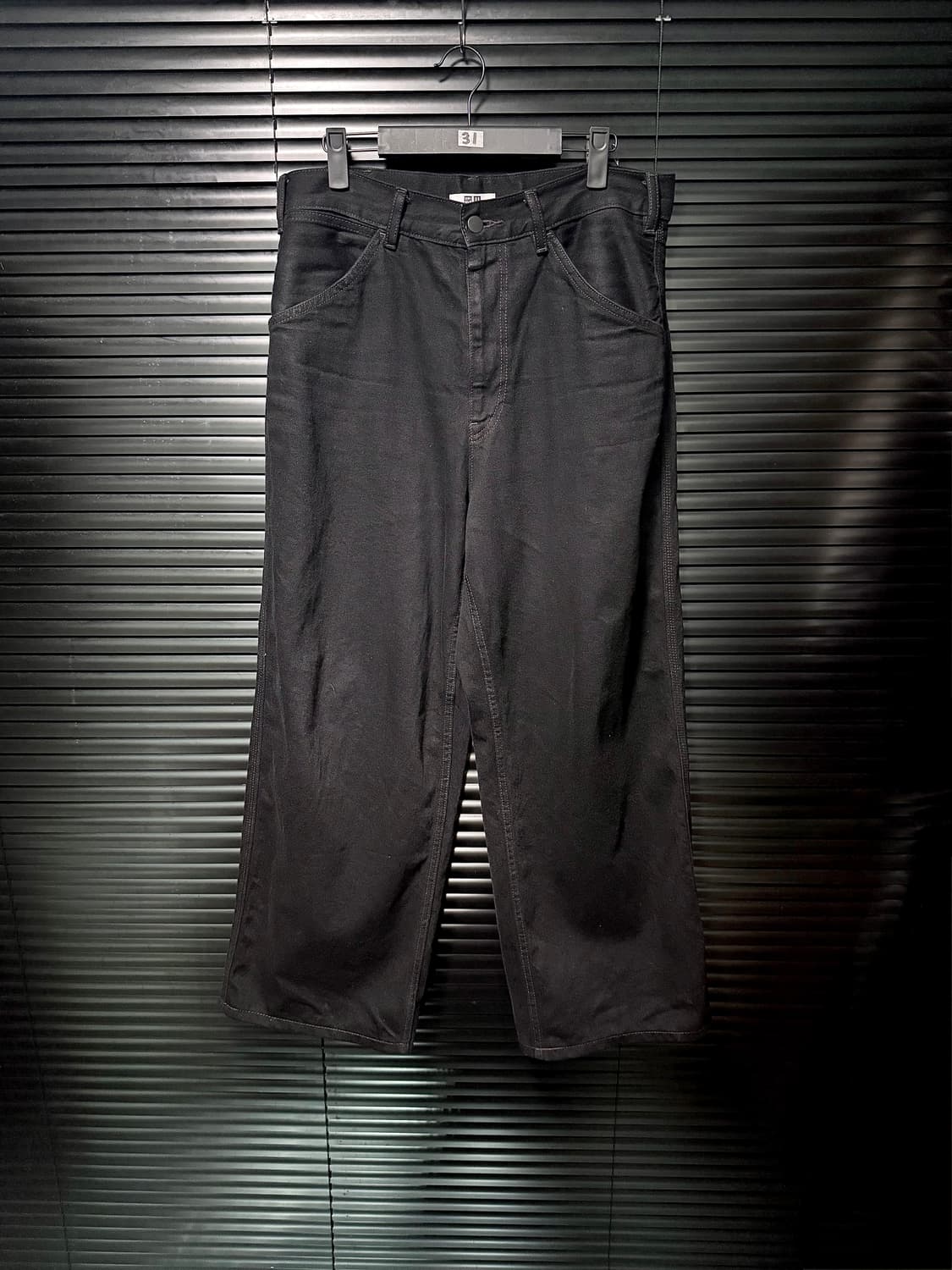 유니클로U 르메르 25fw 와이드 핏 컬러진 블랙 데님 통바지 31 기본 상품이미지1