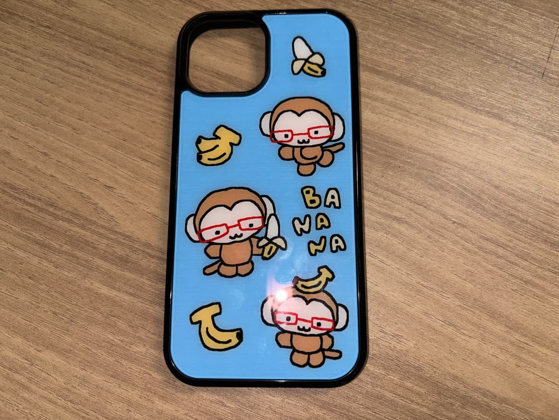 아이폰 15 빈티지 원숭이 바나나 케이스 상품이미지1