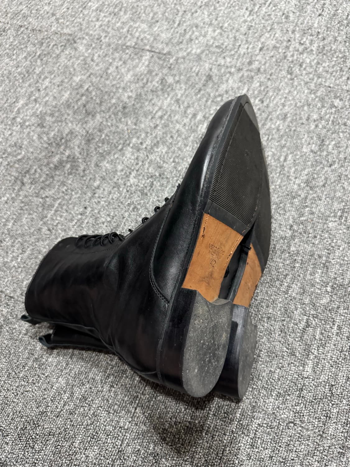 웨스턴 카우하이드 레이스업 컴뱃 블랙 부츠 42 상품이미지7