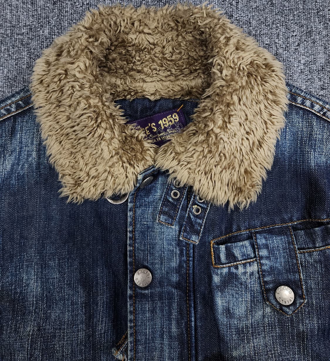 데얼스 빈티지 워싱 쉐르파 데님 자켓 L 상품이미지5