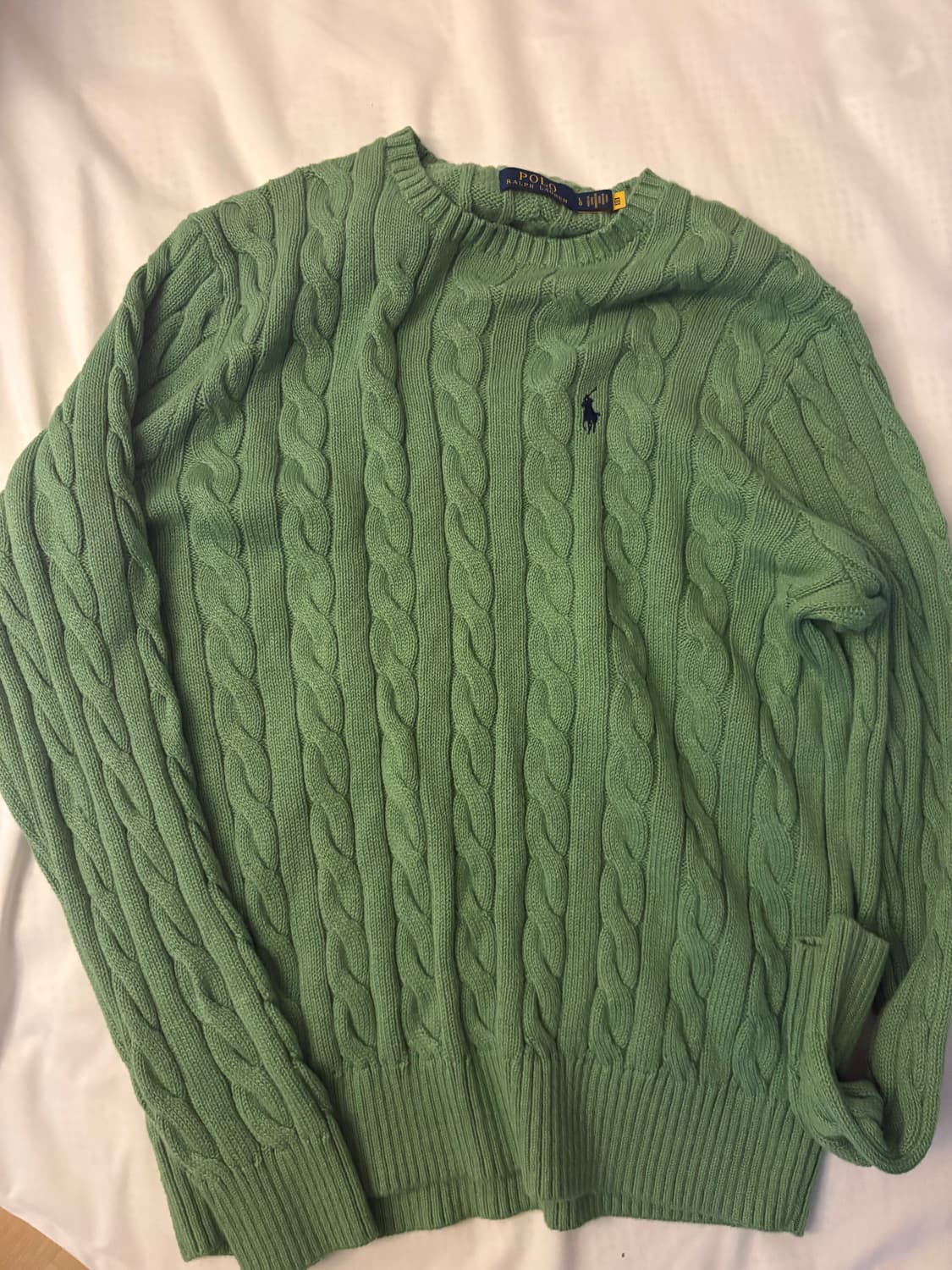폴로 케이블 니트 올리브 그린 상품이미지1