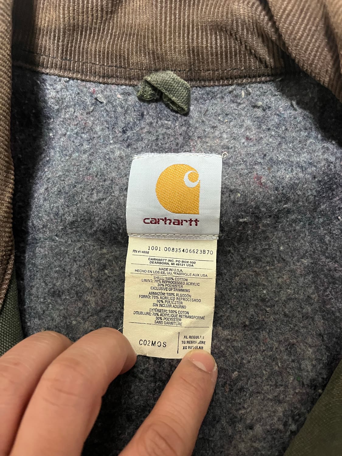 🧥 칼하트 블랭킷 라이닝 초어 코트 (C02 MOS) 상품이미지6