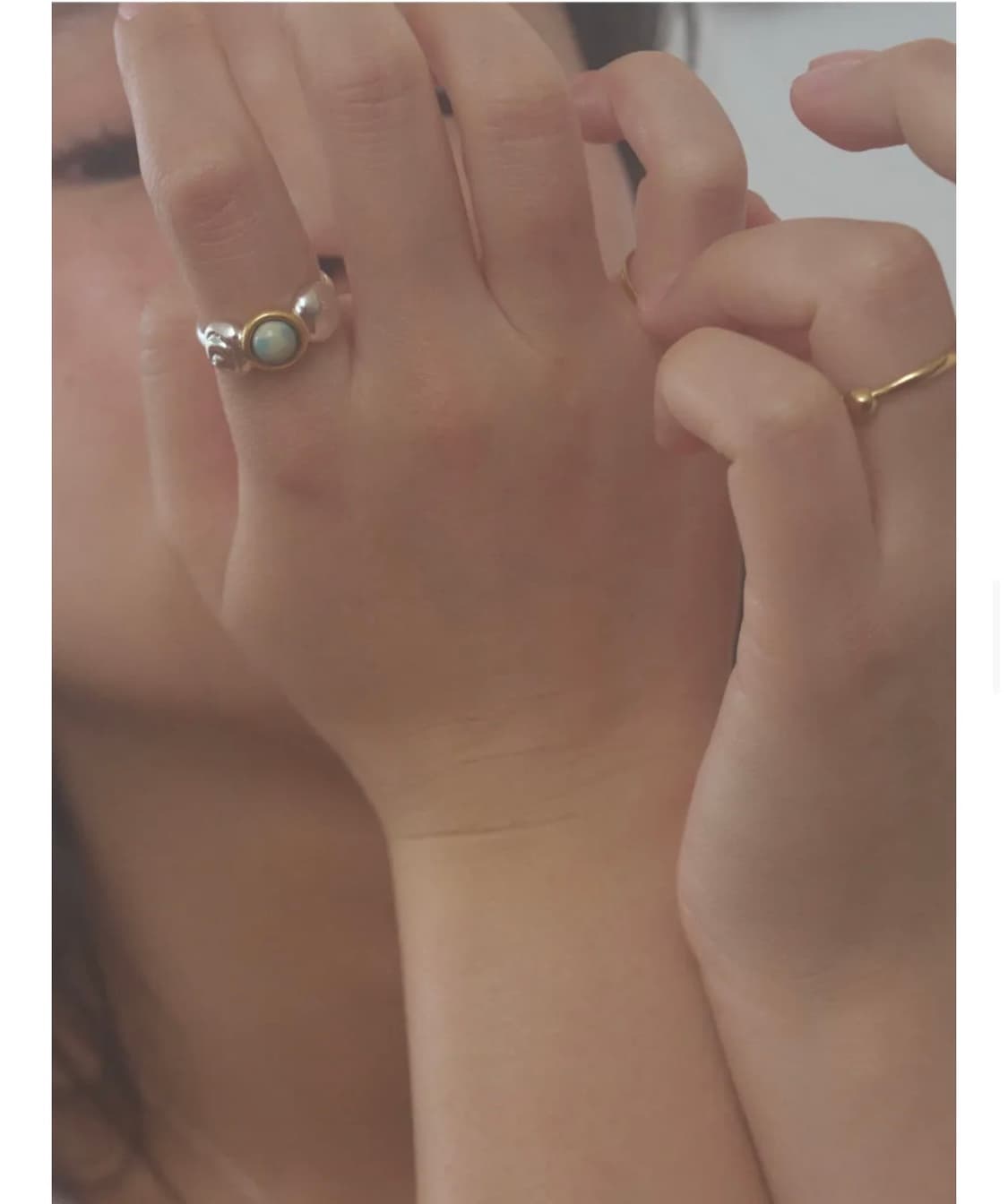 DOL 돌 silver shell stone ring 상품이미지2