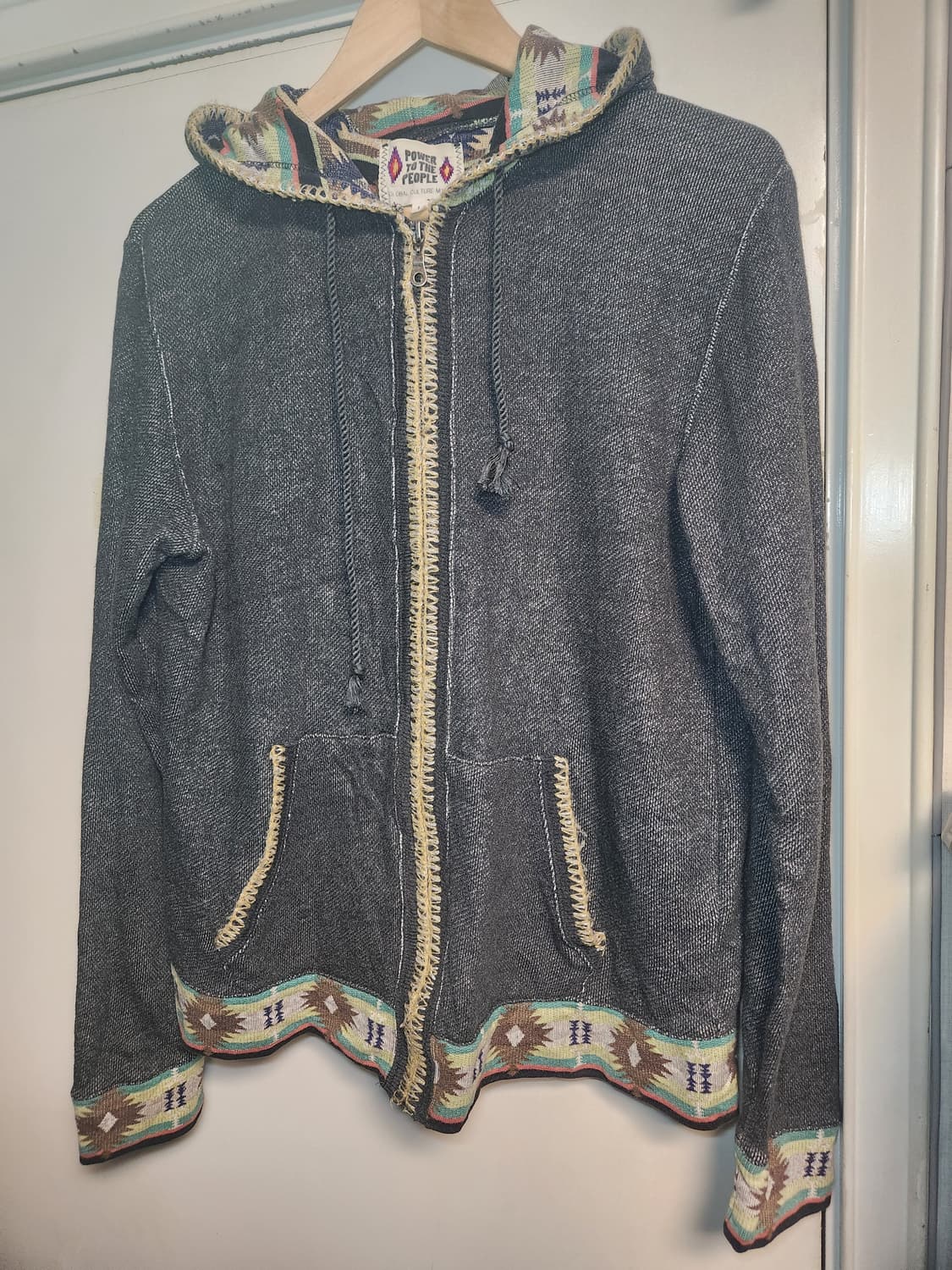 일본빈티지 파워투더피플 보헤미안 후드집업 L 상품이미지1