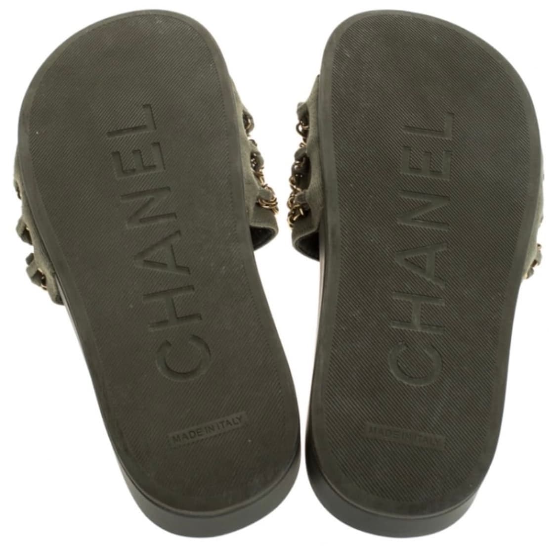 CHANEL 샤넬 CC체인 뮬 슬리퍼 카키 상품이미지4