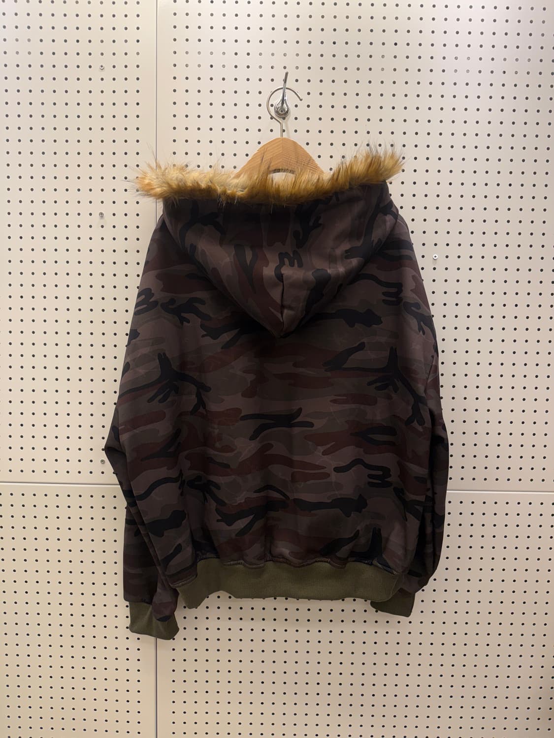 브라운 카모 퍼 후드 집업 U231 상품이미지3