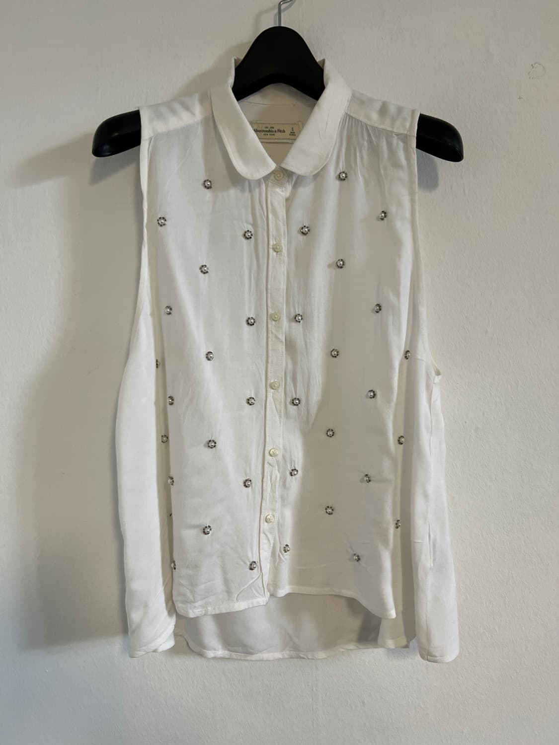 Abercrombie & Fitch 비즈 장식 민소매 블라우스 화이트 S 상품이미지1