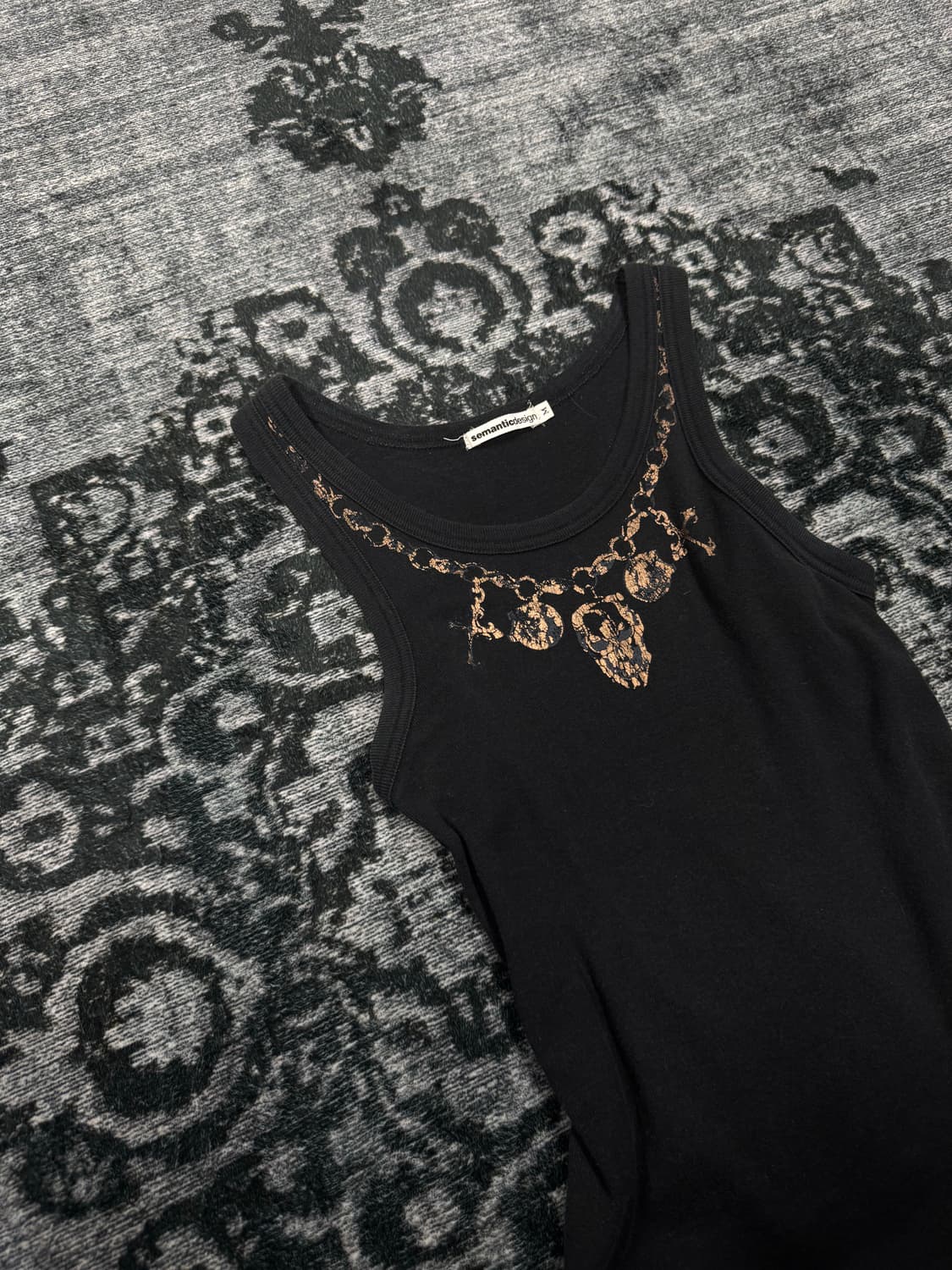 Semantic design 00s skull necklace sleev 상품이미지2