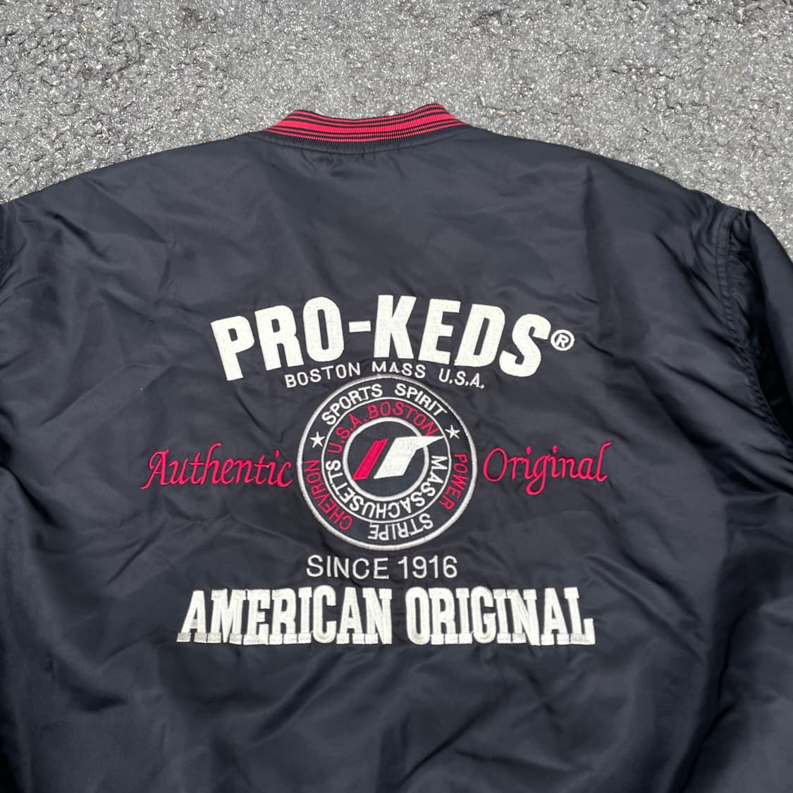 90s PRO-KEDS 프로케즈 재팬 빅로고 봄버 자켓 블루종 마원 3L 상품이미지2