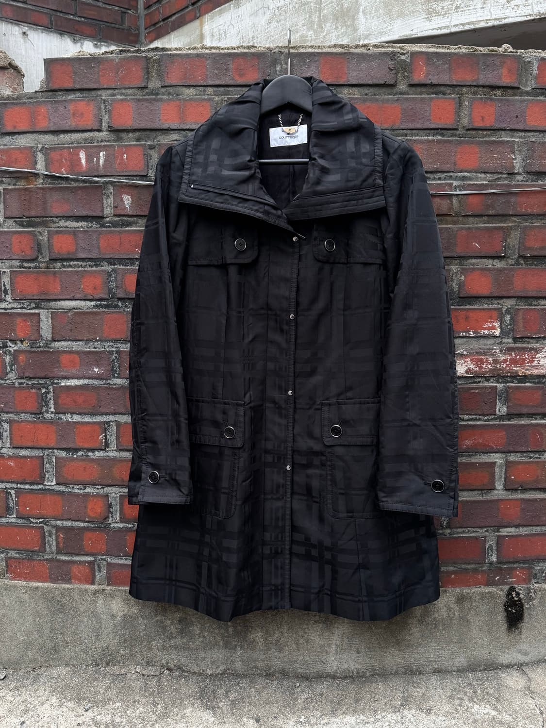 꾸레쥬 자카드 하이넥 코트자켓  상품이미지1