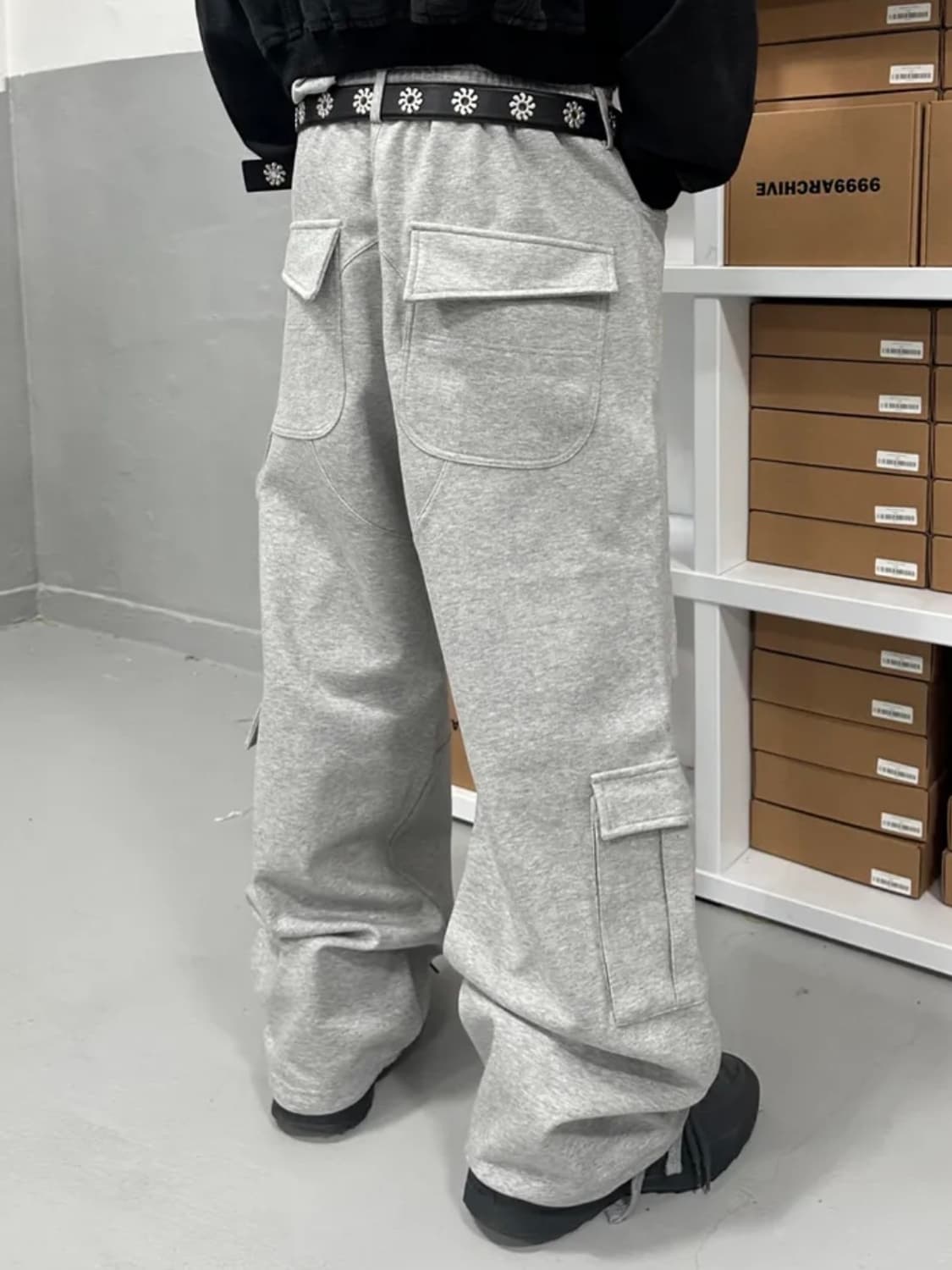 Oblique Pocket Wide Cargo Sweat Pants 상품이미지2