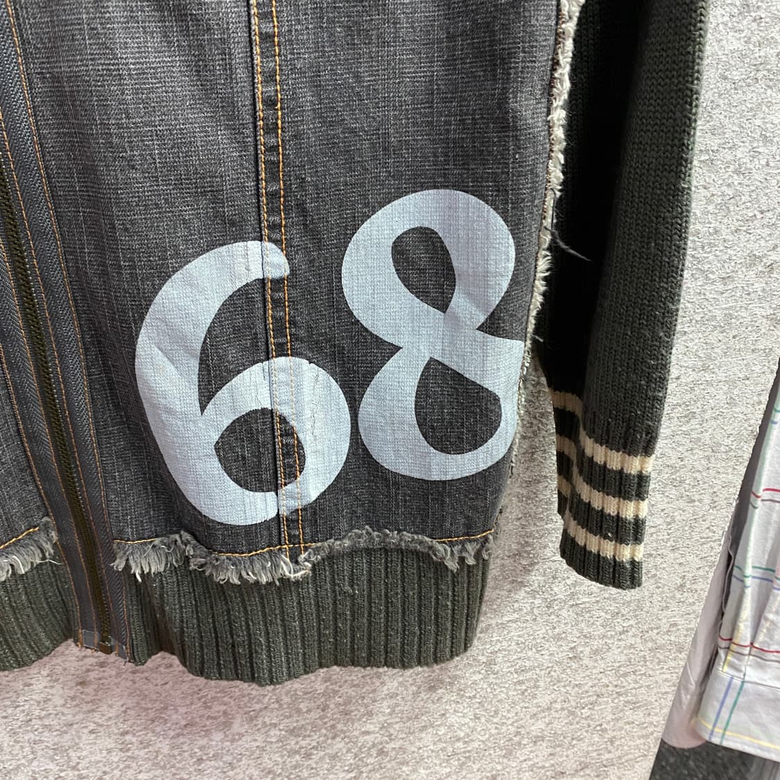 jpn빈티지 68데님 니트집업 자켓 B4288 상품이미지3