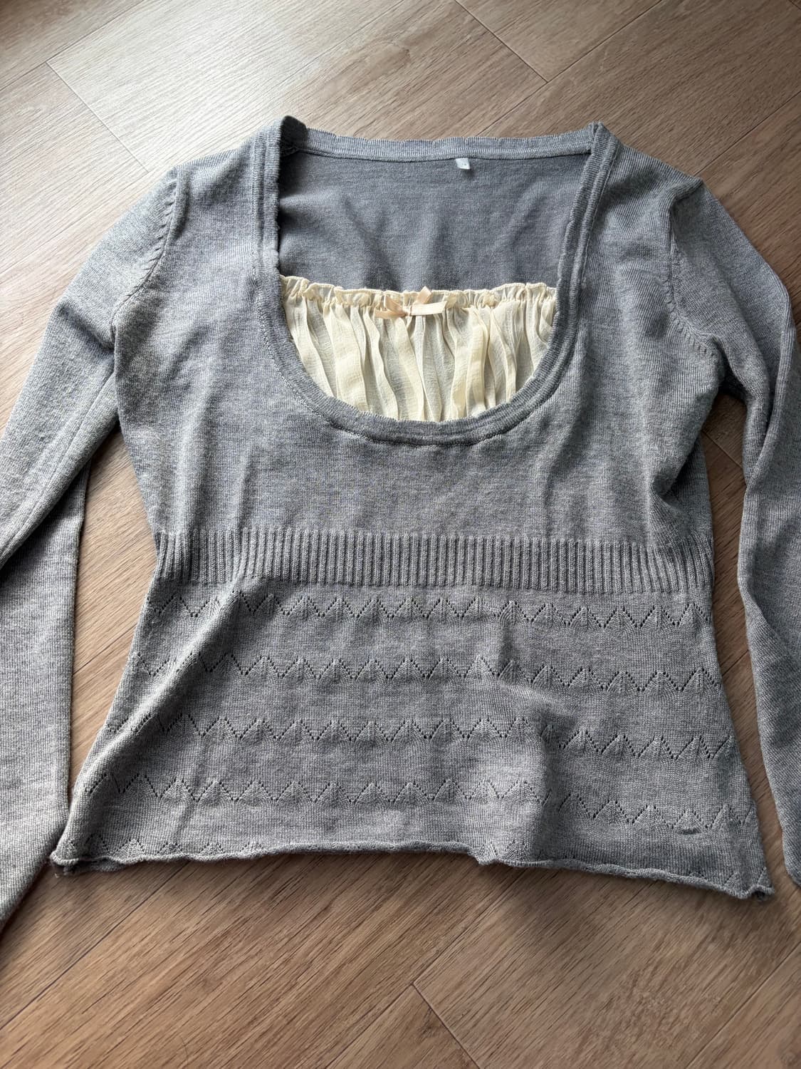 빈티지 모리걸 니트 레이스 티 상품이미지1