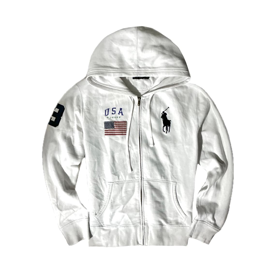 폴로 랄프로렌 빅포니 USA 후드집업 화이트 상품이미지1