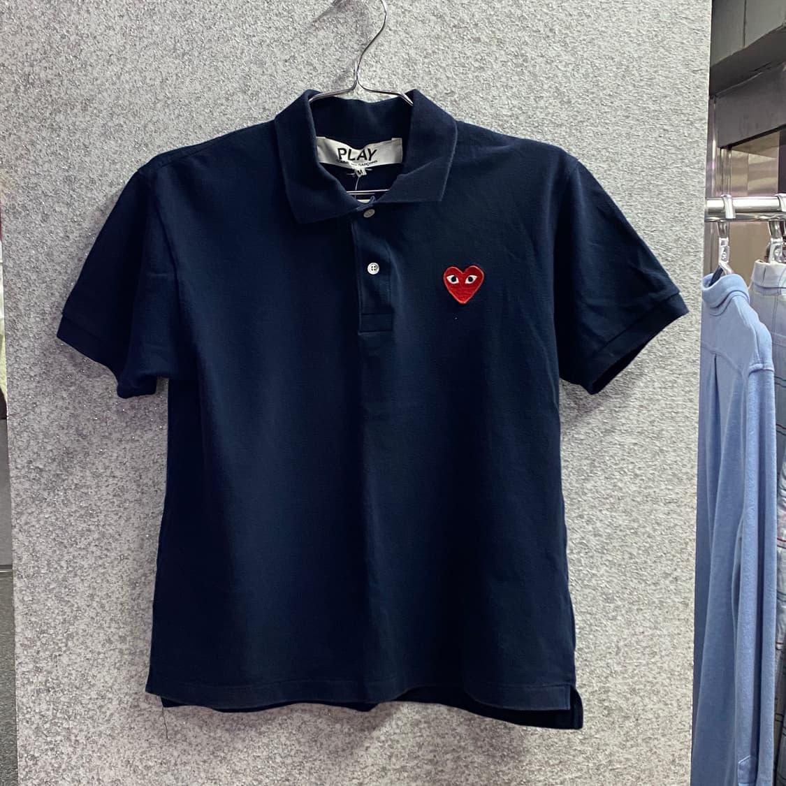 꼼데가르송 패치로고 네이비 피케티 B4554 상품이미지2