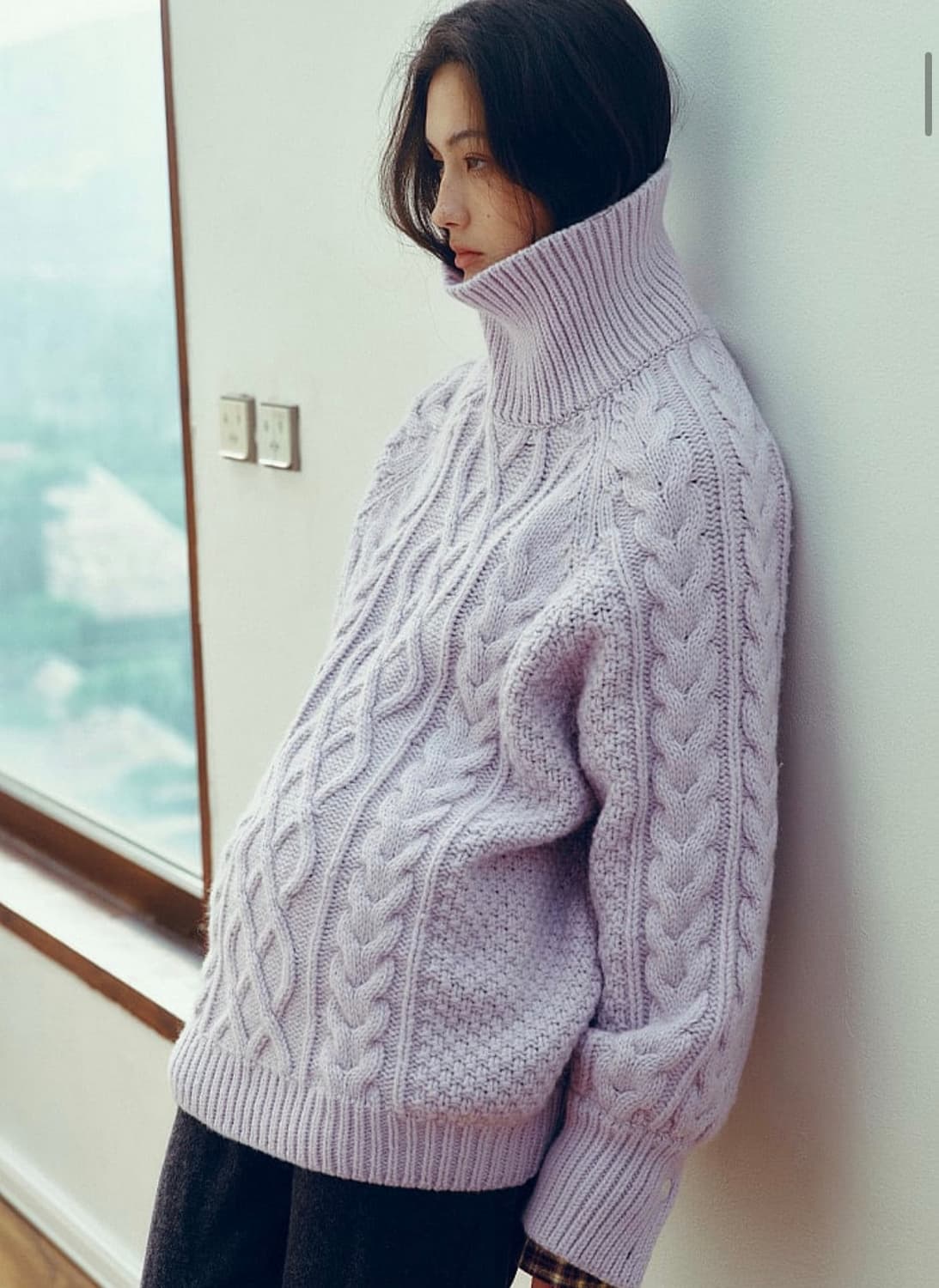 씨타 니트 터틀넥 스웨터 라벤더 상품이미지2