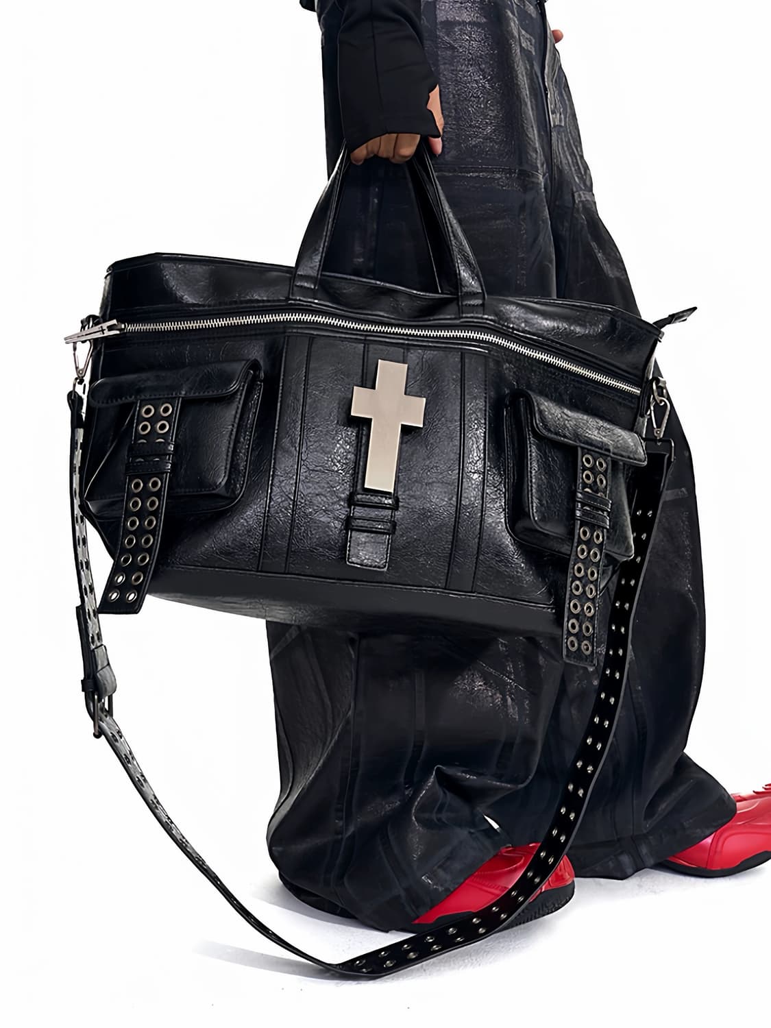 크로스 메탈 디테일 더플백 상품이미지1