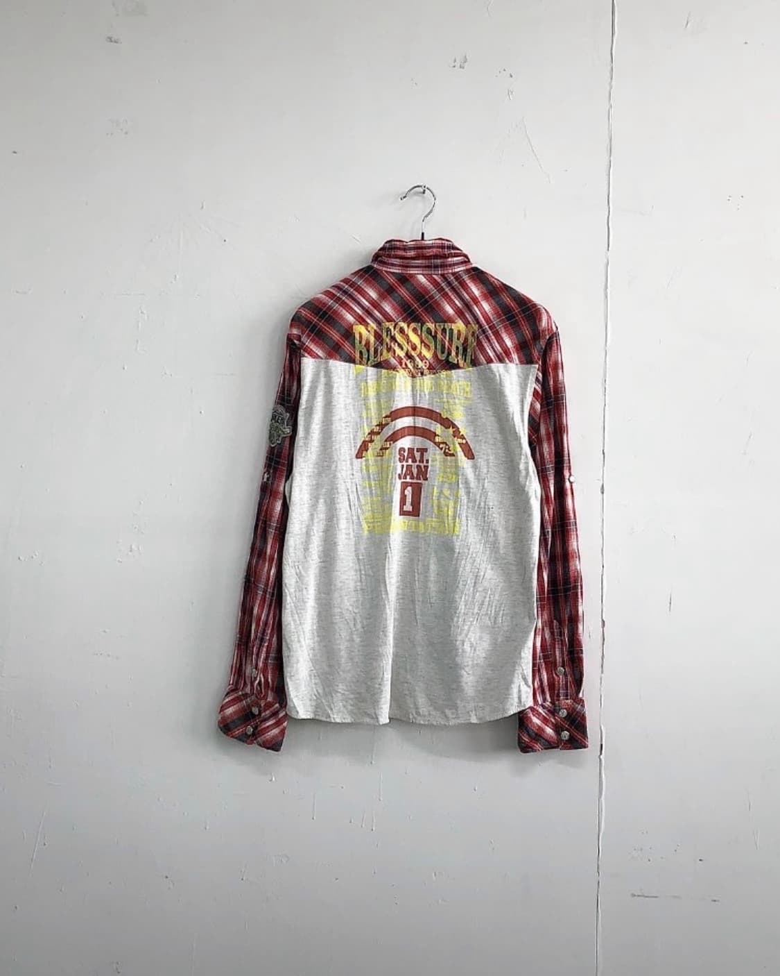 체크 패턴 패치 셔츠 상품이미지6